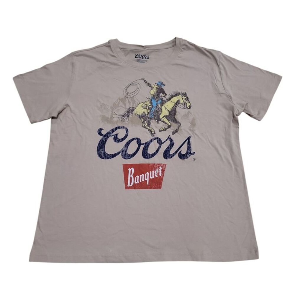 Licensed Women's Relaxed Fit Graphic Short Sleeve Tee - Brown